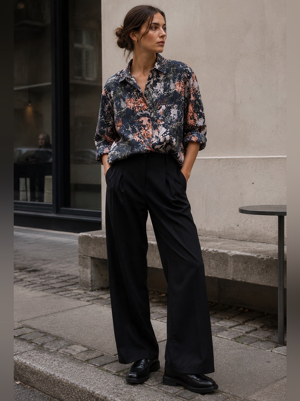 COS Floral Botanical Print Button Front Shirt Blouse Oversized Cotton Top - Picture 2 of 12